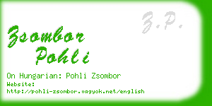 zsombor pohli business card